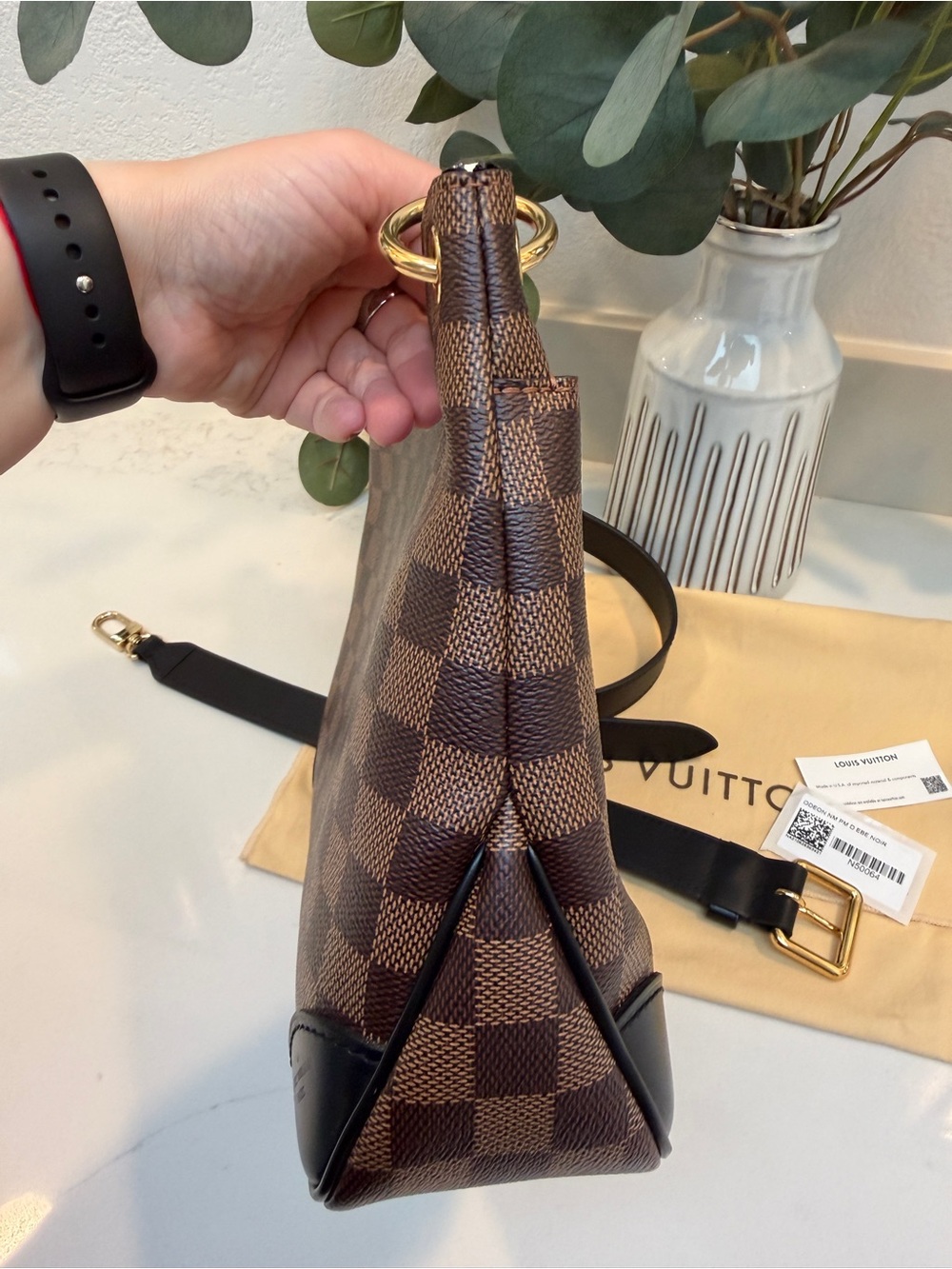 Lous Vuitton Odeon PM in Damier Ebene with Black Trim - Picture 7 of 16